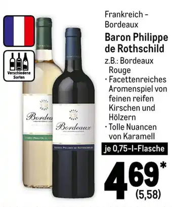 METRO Bordeaux Baron Philippe de Rothschild 0,75 L Flasche Angebot