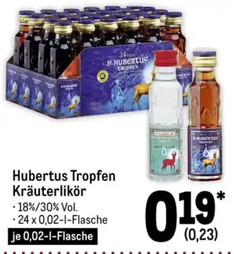 METRO Hubertus Tropfen Kräuterlikör 0,02 L Flasche Angebot