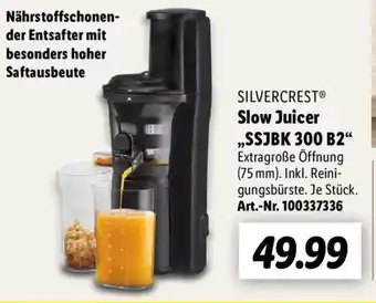 Lidl Silvercrest Slow Juicer ,,SSJBK 300 B2" Angebot