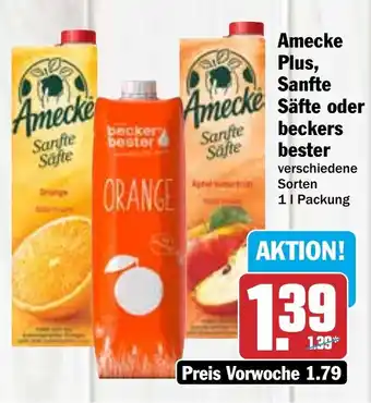 Hit Amecke Plus, sanfte Safte o. beckers bester 1L Angebot