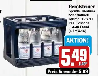 Hit Gerolsteiner Mineralwasser 12*1L Angebot