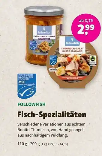 Biomarkt Followfish fisch-spezialitäten Angebot