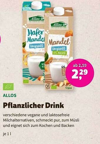 Aleco Biomarkt Allos pflanzlicher drink Angebot