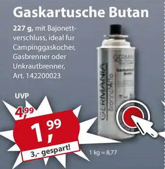 Sonderpreis Baumarkt Germania Gaskartusche Butan 227g Angebot