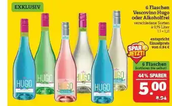 Marktkauf 6 flaschen vescovino hugo oder alkoholfrei Angebot