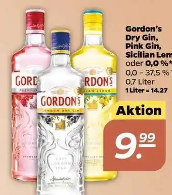 NETTO Gordon's dry gin, pink gin, sicilian lemon oder 0,0% Angebot