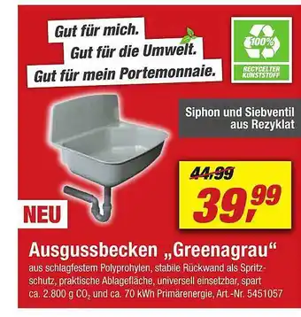 toom Baumarkt Ausgussbecken greenagrau Angebot