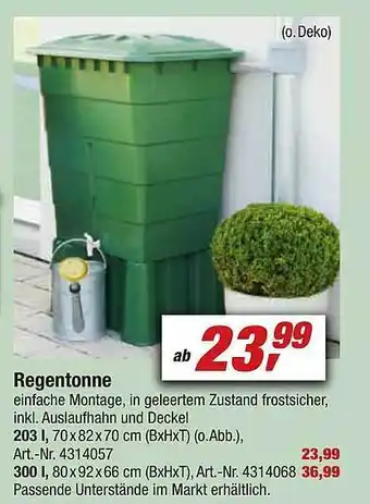 toom Baumarkt Regentonne Angebot