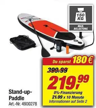 toom Baumarkt Stand-up-paddle Angebot