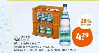 tegut Thüringer waldquell mineralwasser Angebot