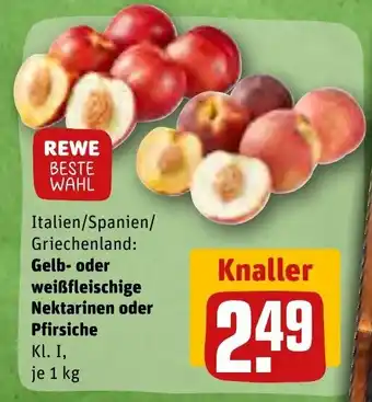 REWE Gelb- o. WeiBfleischige Nektarinen o. Pfirsiche 1 kg Angebot