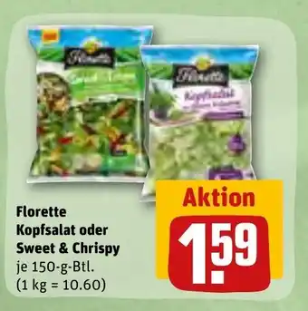 REWE Florette Kopfsalat o. Sweet & Chrispy 150g Angebot