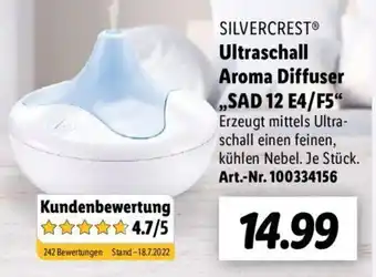 Lidl Silvercrest Ultraschall Aroma Diffuser ,,SAD 12 E4/F5" Angebot