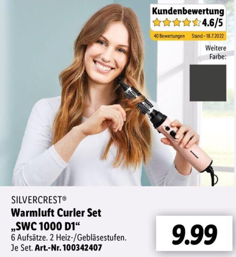 Silvercrest Warmluft Curler Set ,,SWC1000 D1" Angebot bei Lidl