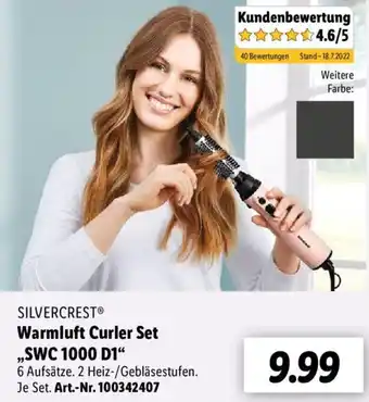 Lidl Silvercrest Warmluft Curler Set ,,SWC1000 D1" Angebot