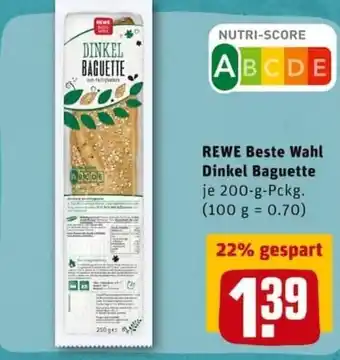 REWE City Rewe Beste Wahl Dinkel Baguette 200g Angebot