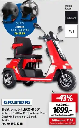 Lidl Grundig Elektromobil ,,EXO 4100" Angebot