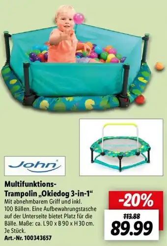 Lidl John Multifunktions Trampolin ,,Okiedog 3in1" Angebot