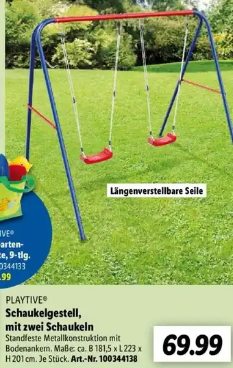 Lidl Playtive Schaukelgestell, mit zwei Schaukeln Angebot