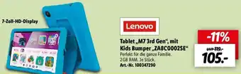 Lidl Lenovo Tablet ,,M7 3rd Gen" mit Kids Bumper ,,ZA8C0002SE" Angebot