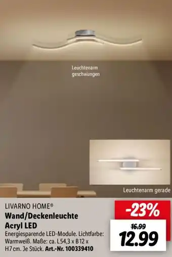 Lidl Livarno Home Wand/Deckenleuchte Acryl LED Angebot