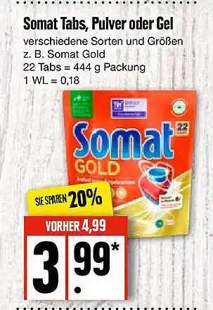 Edeka Somat tabs, pulver oder gel Angebot