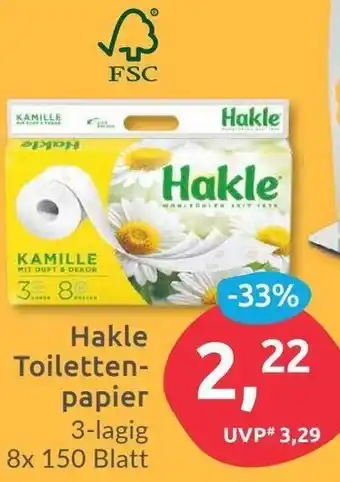 Budni Hakle Toilettenpapier 3-lagig, 8x150 Blatt Angebot