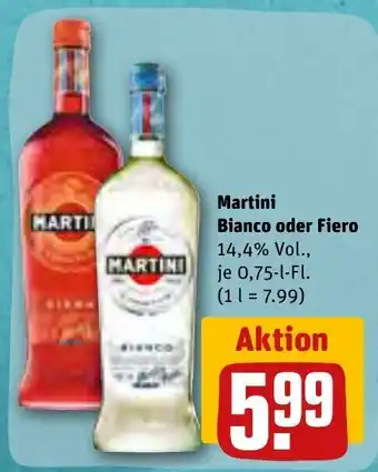 REWE Martini Bianco/Fiero 750ml Angebot