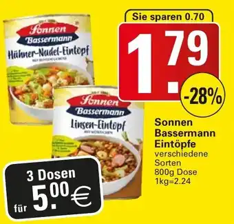 WEZ Sonnen Bassermann Eintöpfe 800g Dose Angebot