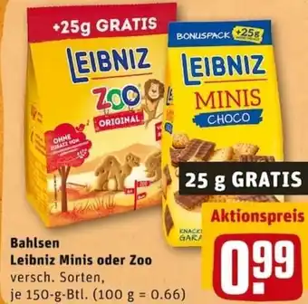 REWE City Bahlsen Leibniz Minis oder Zoo 150g Btl Angebot