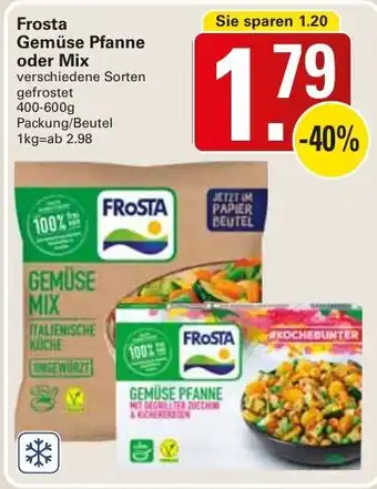 WEZ Frosta Gemüse Pfanne oder Mix 400-600g Packung/Beutel Angebot