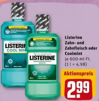 REWE City Listerine Zahn und Zahnfleisch oder Coolmint 600ml Angebot