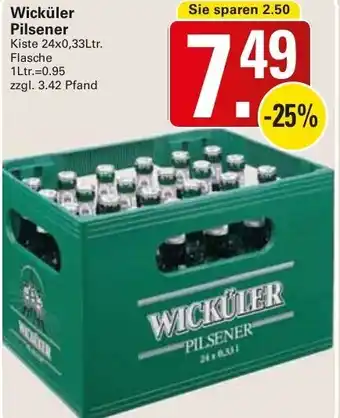 WEZ Wicküler Pilsener Kiste 24x0,33Ltr. Flasche Angebot