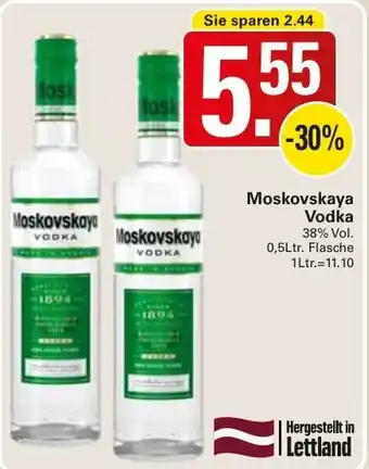 WEZ Moskovskaya Vodka 0,5Ltr. Flasche Angebot