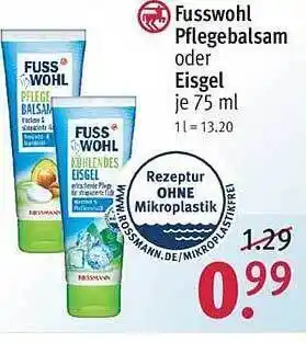 Rossmann Fusswohl pflegebalsam oder eisgel Angebot