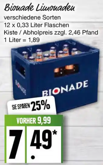 Edeka Bionade Limonade 12 x 0,33 Liter Flaschen Angebot