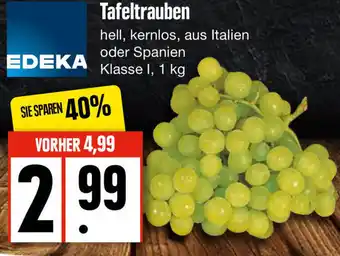 Edeka Edeka Tafeltrauben hell, kernlos 1 kg Angebot