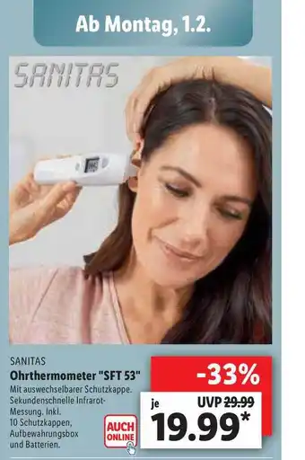 Lidl Ohrthermometer "SFT 53" Angebot