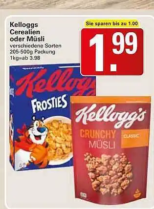 WEZ Kelloggs cerealien oder müsli Angebot