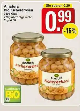 WEZ Alnatura bio kichererbsen Angebot