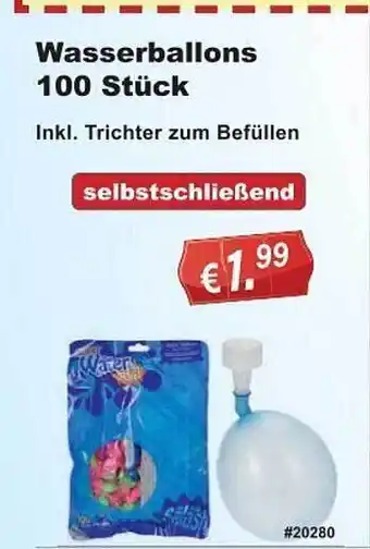 Stabilo Fachmarkt Wasserballons 100 stück Angebot