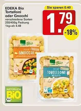 WEZ Edeka bio tortelloni oder gnocchi Angebot