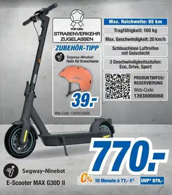 Expert Bening Segway-Ninebot E-Scooter Max | G30D II Angebot