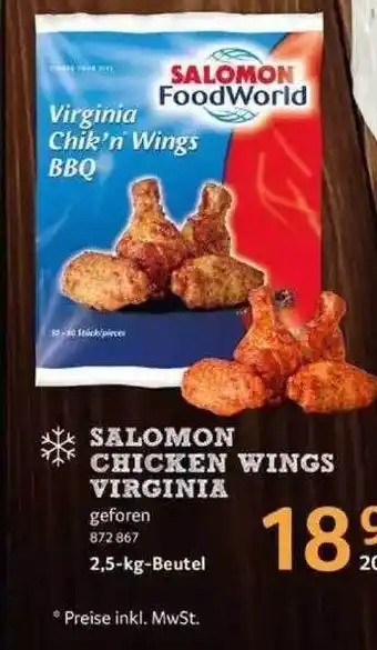 Selgros Salomon chicken wings virginia Angebot