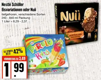 Edeka Nestlé Schöller Eisvariationen oder Nuii 240-840 ml Packung Angebot