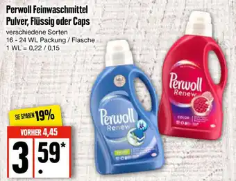 Edeka Perwoll Feinwaschmittel Pulver, Flüssig oder Caps 16-24 WL Packung/Flasche Angebot