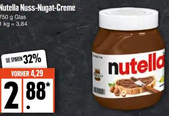 Edeka Nutella Nuss Nugat Creme 750 g Glas Angebot