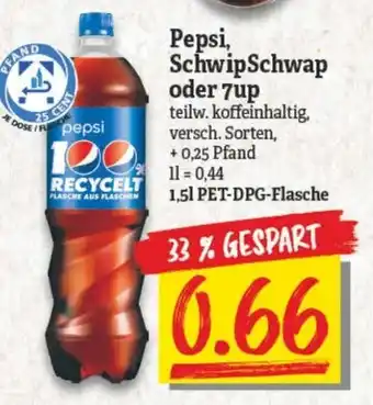 NP Discount Pepsi, Schwip Schwap, oder 7up 1,5L PET-DPG Flasche Angebot