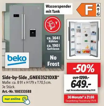 Lidl Beko Side by Side GNE63521DXB Angebot