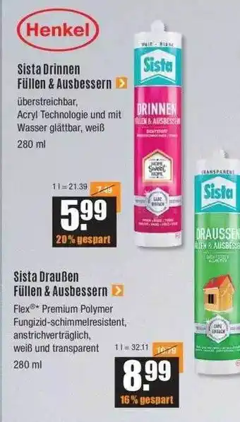 V Baumarkt Henkel sista drinnen füllen & ausbessern Angebot